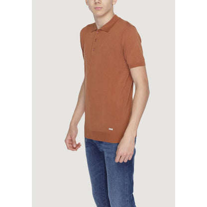 Gianni Lupo Brown Viscose Polo Shirt