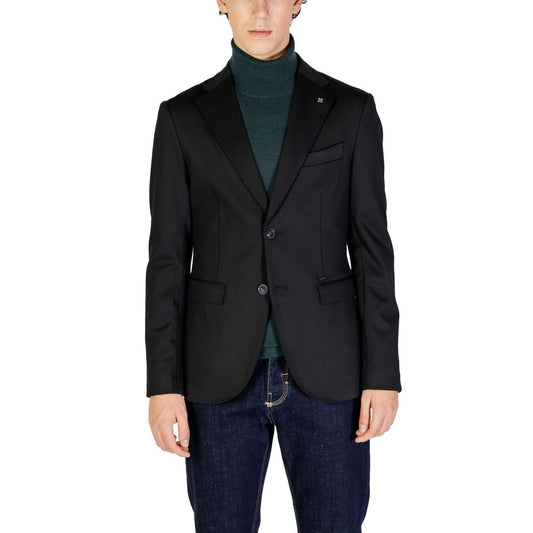 Gianni Lupo Black Polyester Blazer