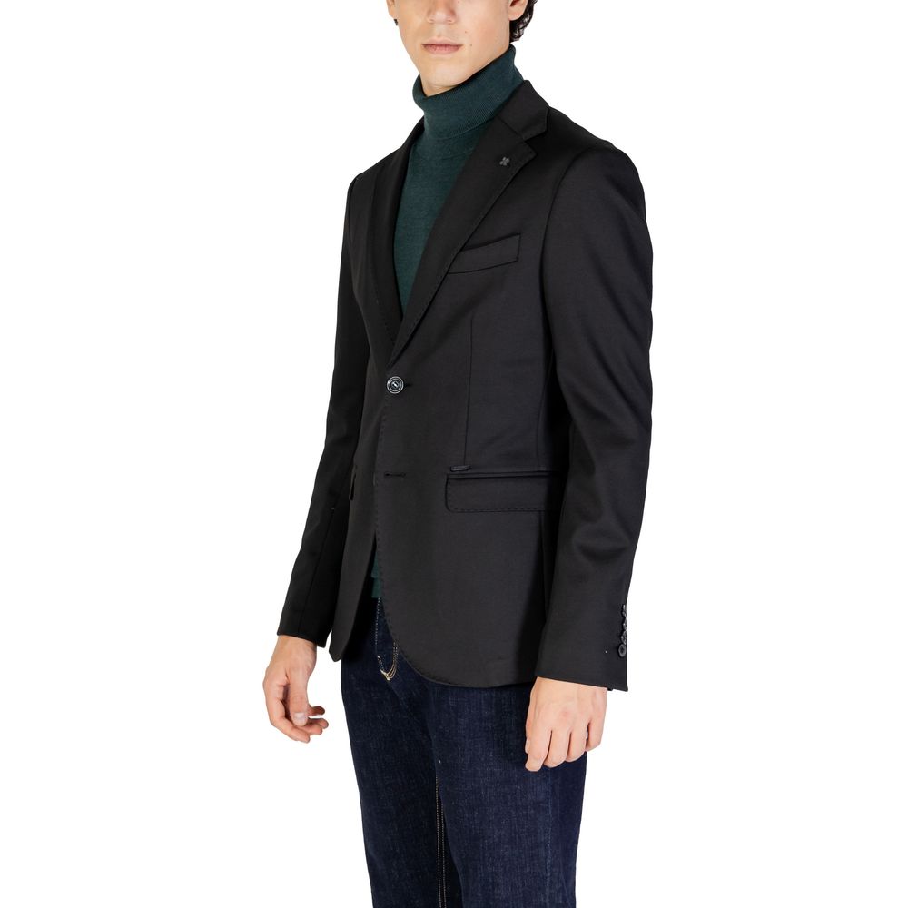 Gianni Lupo Black Polyester Blazer