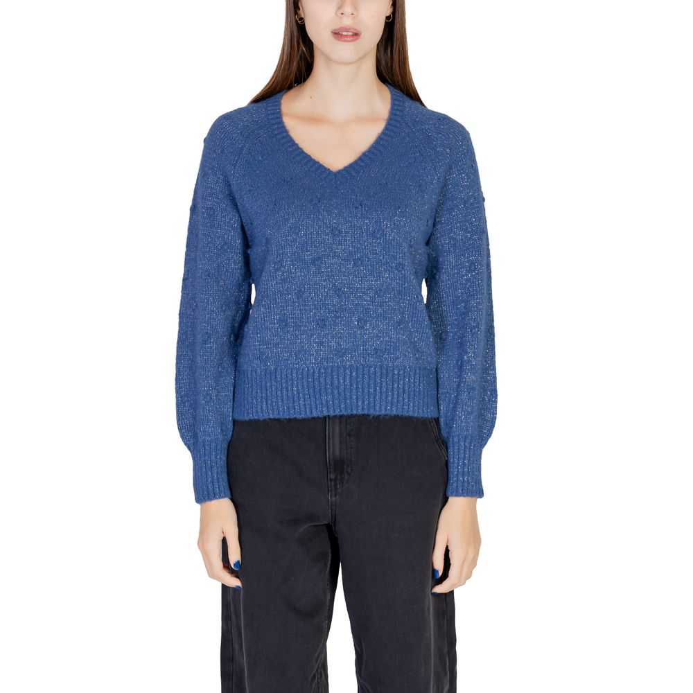 Vila Clothes Blue Polyester Sweater