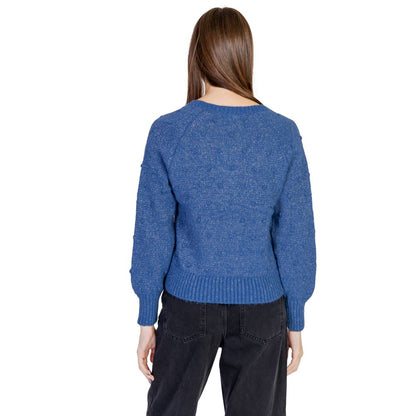 Vila Clothes Blue Polyester Sweater