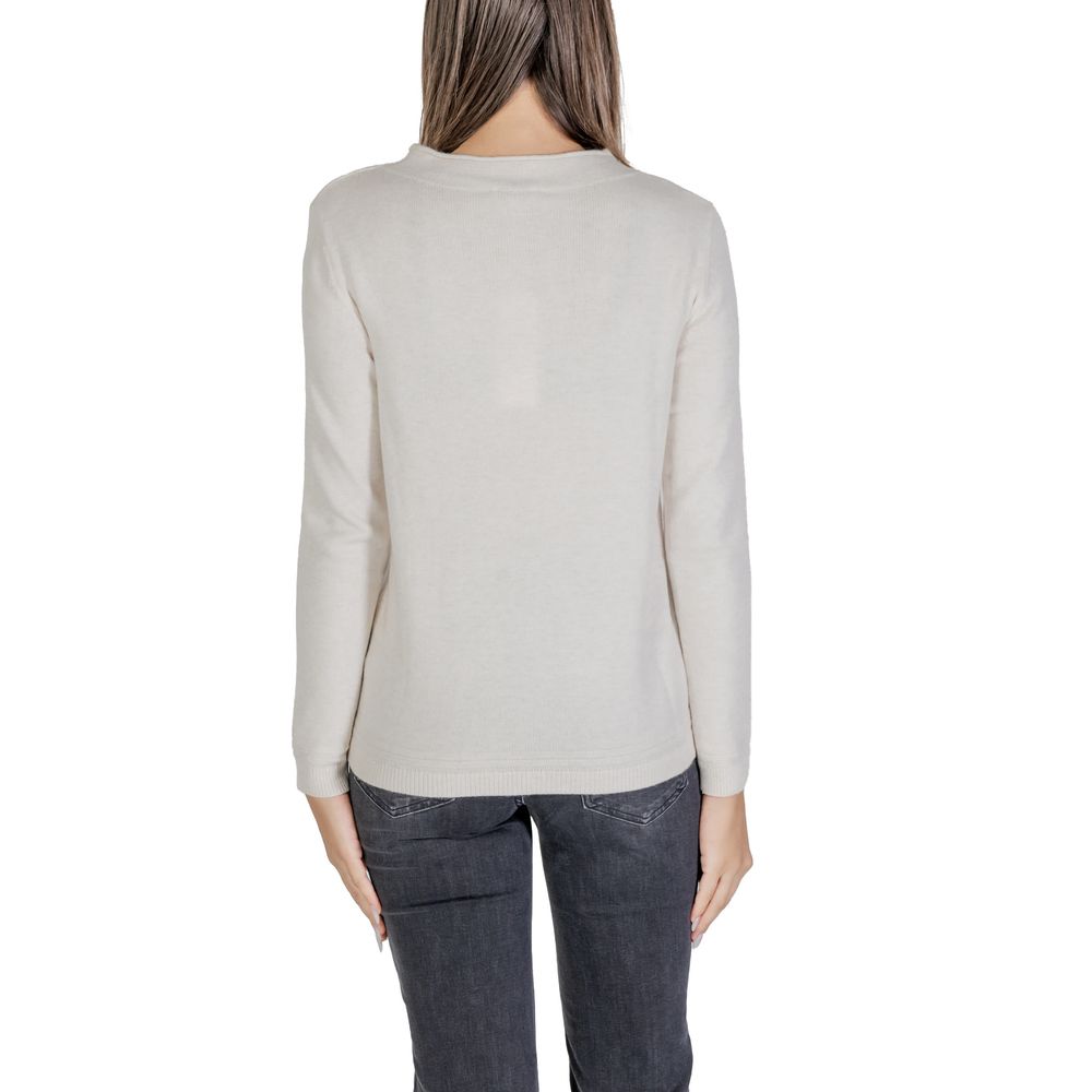 Street One Cream Polyester Sweater