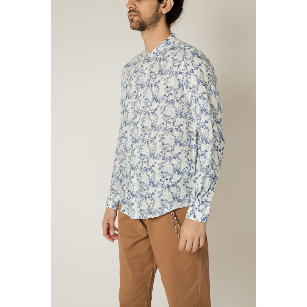 Gianni Lupo Blue Linen Shirt