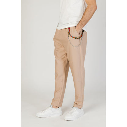 Gianni Lupo Beige Polyester Jeans & Pant