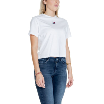 Tommy Hilfiger Jeans White Recycled Cotton Tops & T-Shirt