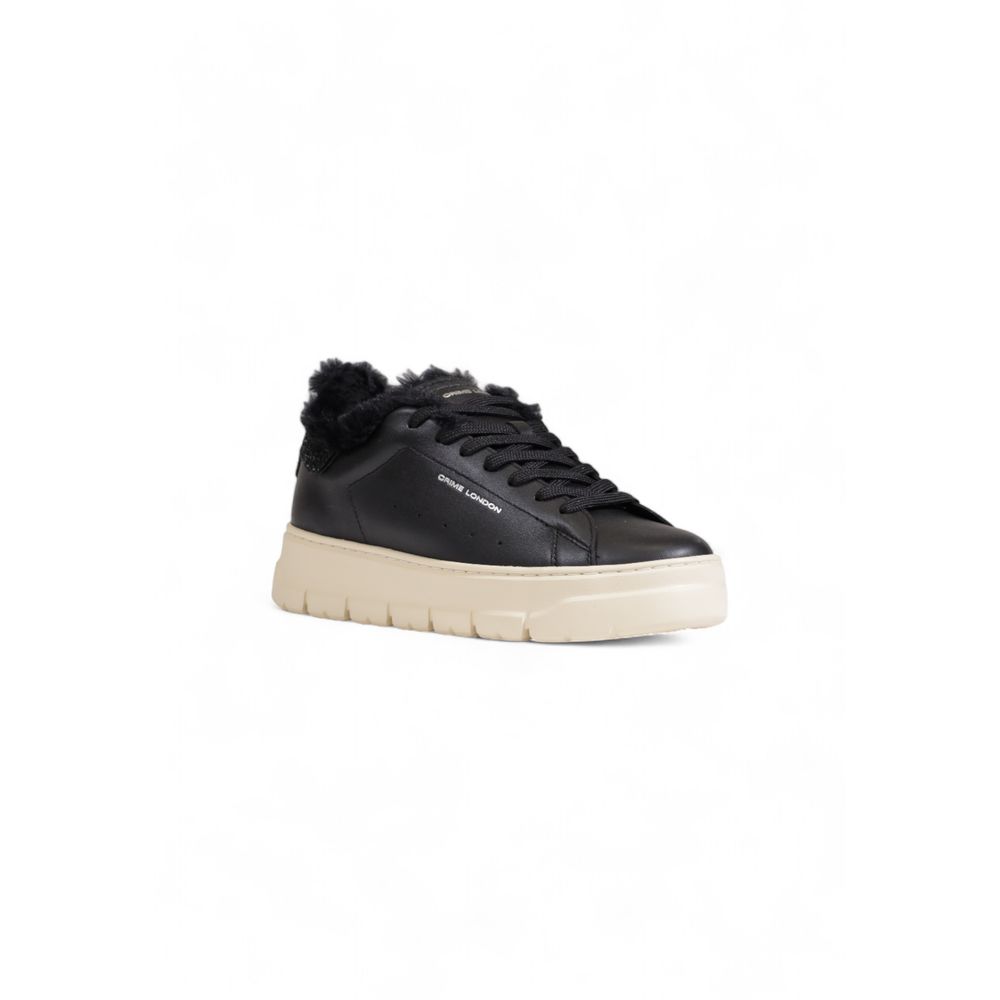 Crime London Black Leather Sneaker