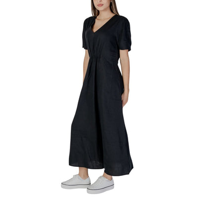 B.Young Black Linen Dress