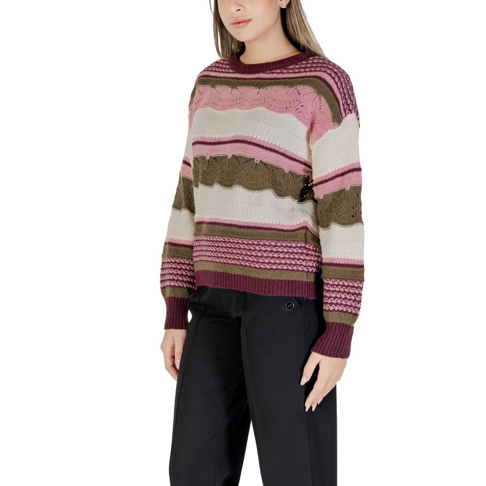 ICHI Multicolor Recycled Polyester Sweater