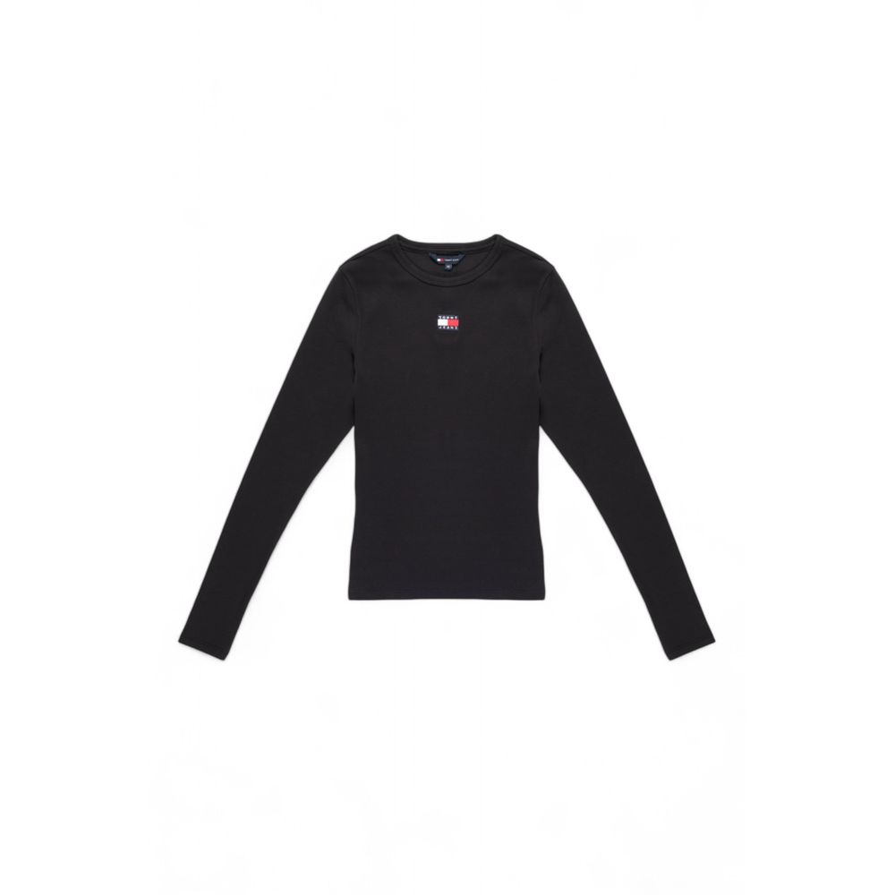 Tommy Hilfiger Jeans Black Cotton Rigenerato Tops & T-Shirt