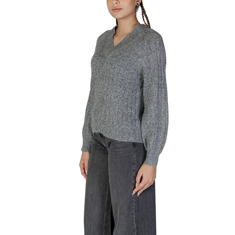 Jacqueline De Yong Gray Recycled Polyester Sweater