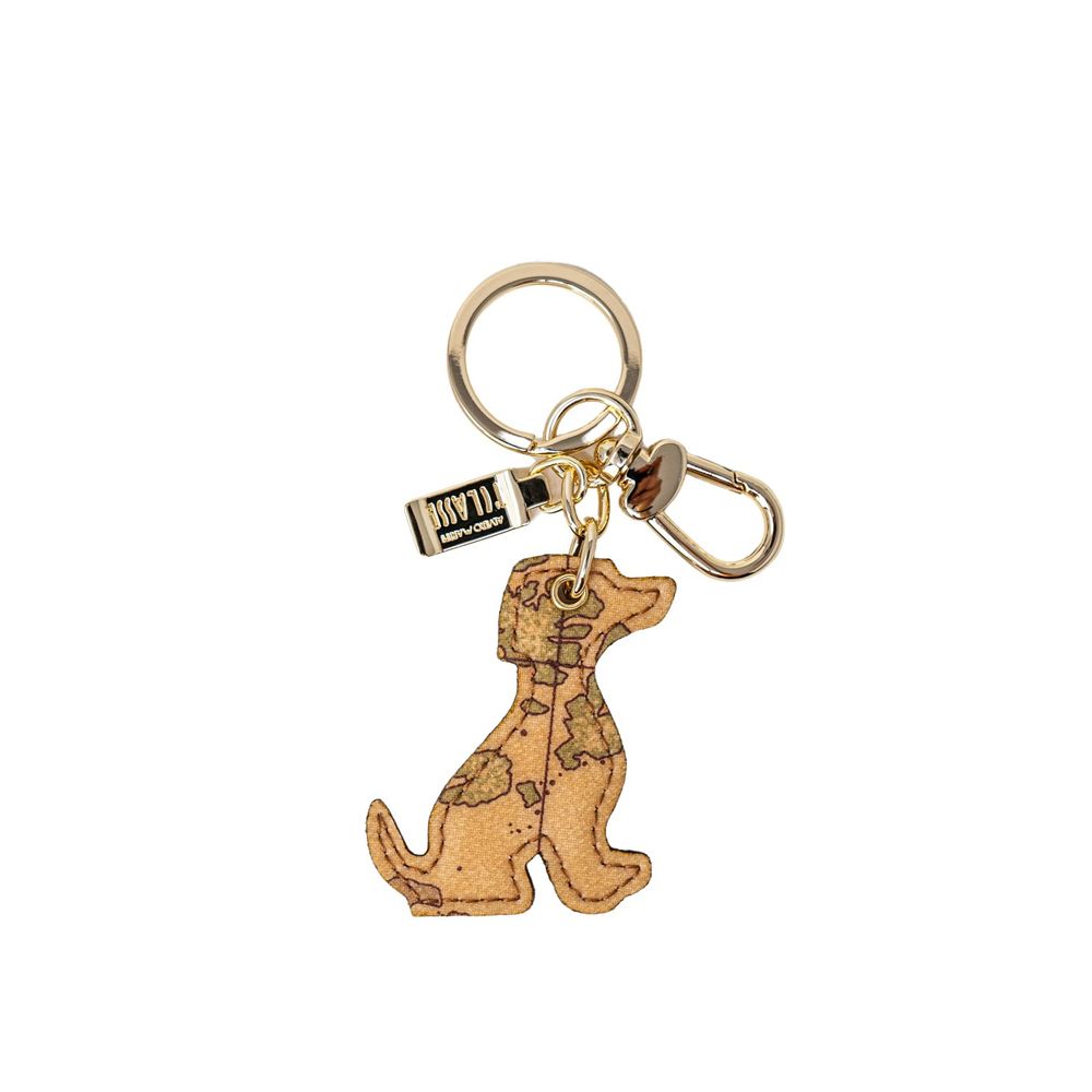 Alviero Martini Prima Classe Beige Leather Keychain