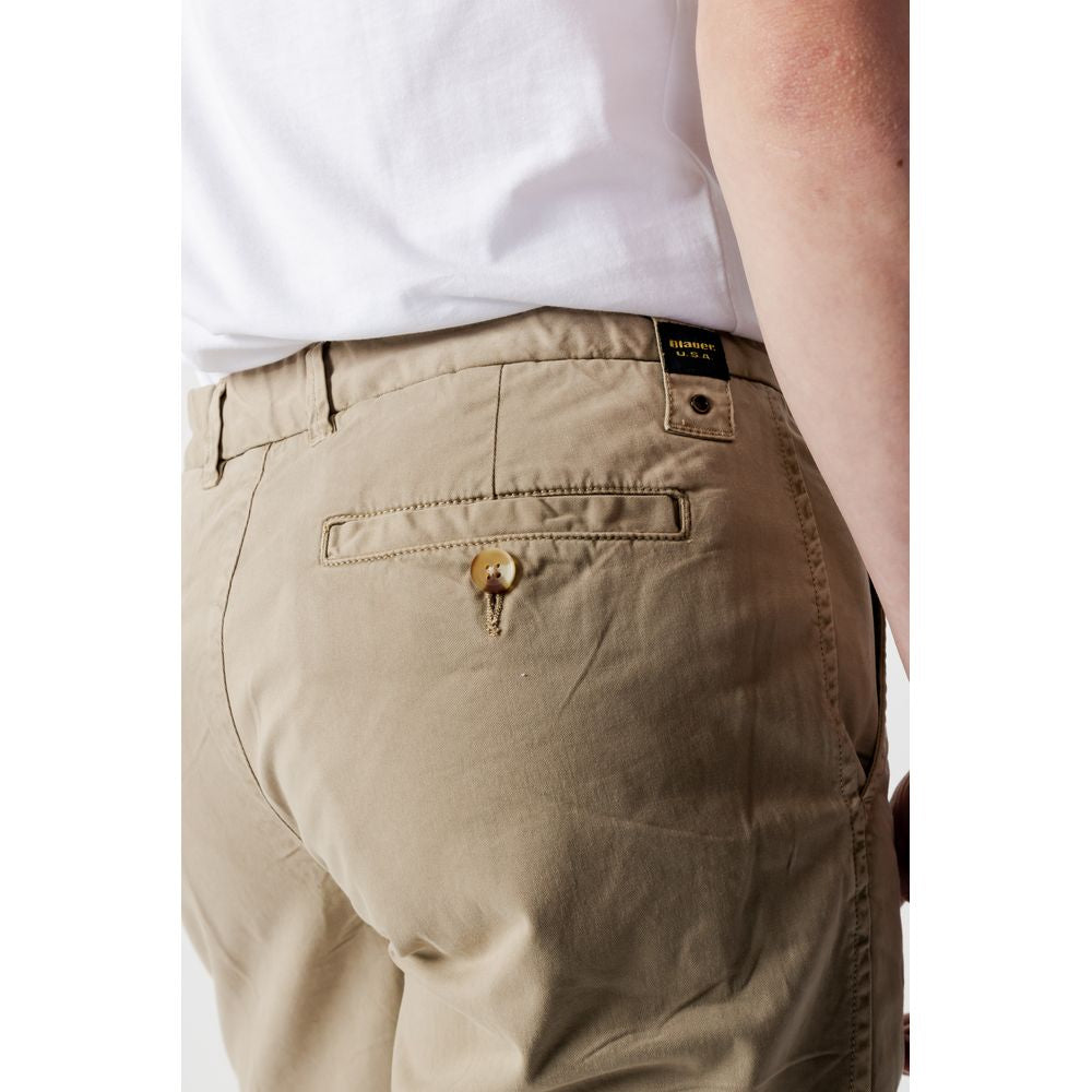 Blauer Beige Cotton Short