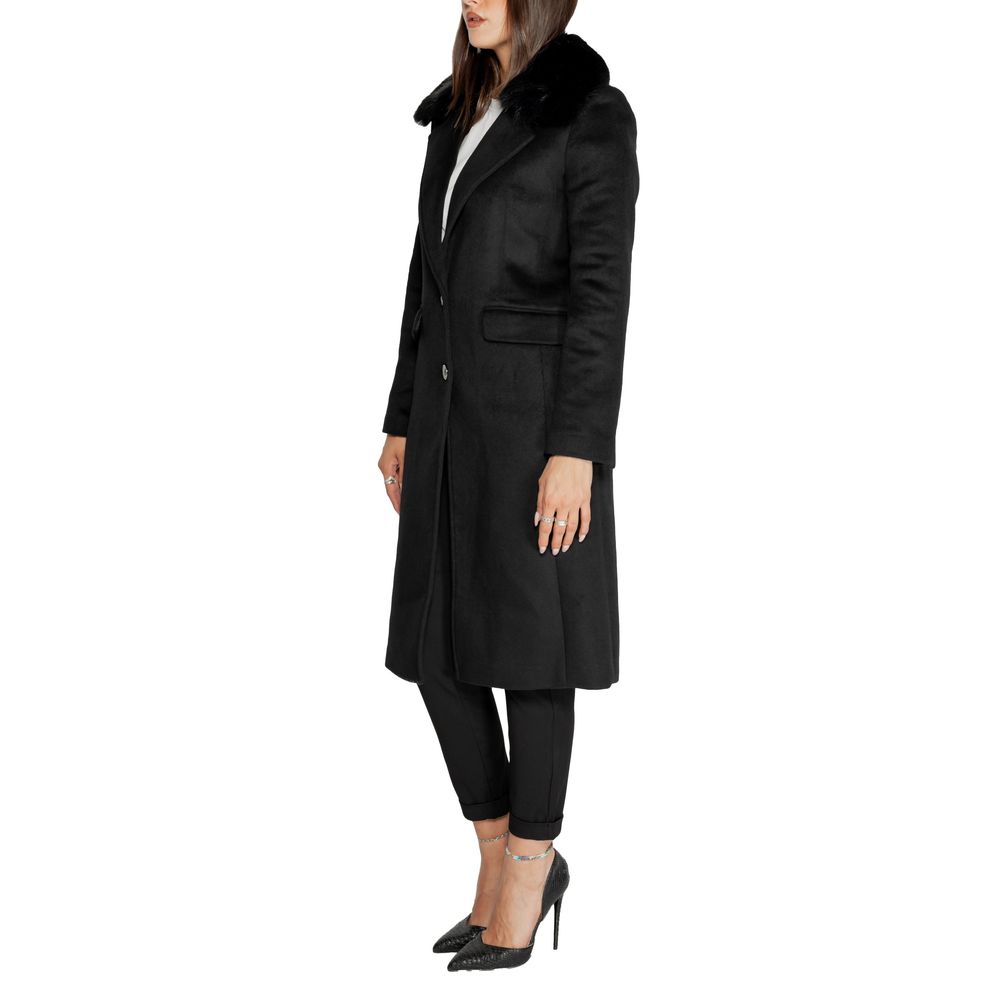 Guess Black Polyester Jackets & Coat