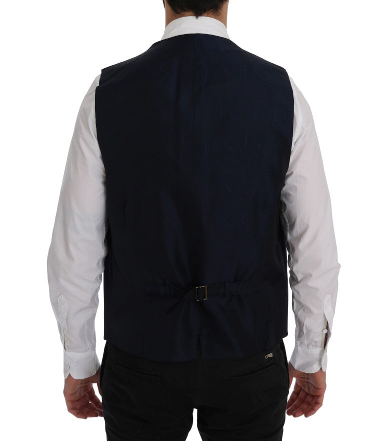 Dolce & Gabbana Elegant Striped Wool Blend Waistcoat Vest