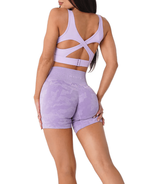 Camo Seamless Shorts Lilac Extra Small