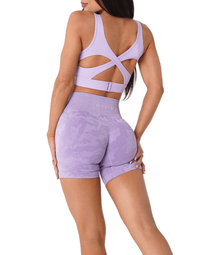 Camo Seamless Shorts Lilac Extra Small