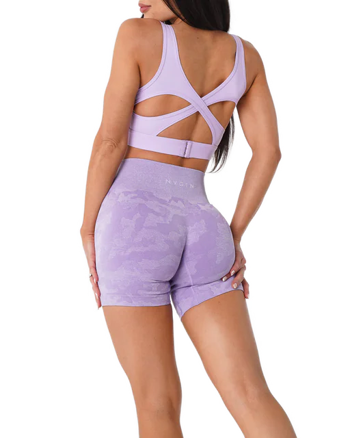 Camo Seamless Shorts Lilac Extra Small