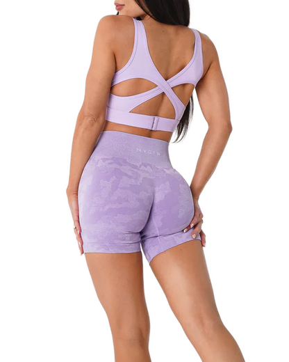 Camo Seamless Shorts Lilac Extra Small