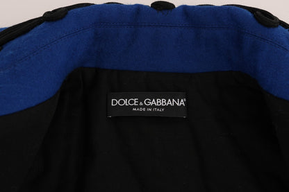 Dolce & Gabbana Chic Black & Blue Short Trench Jacket