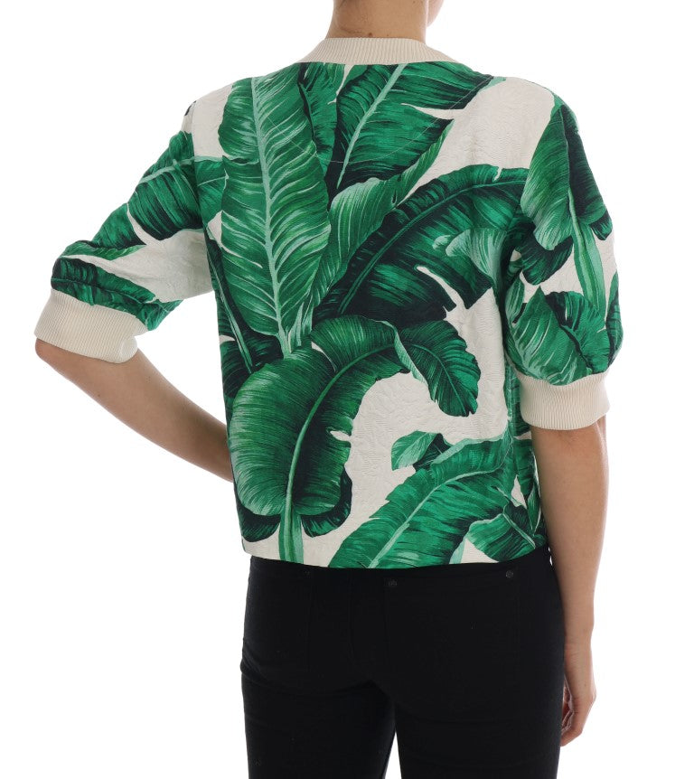 Dolce & Gabbana Tropical Sequined Sweater - Lush Greenery Edition