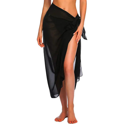 Swimwear Cover-ups Black-Long One Size