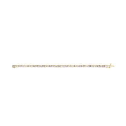 10K Yellow Gold 4.00 Cttw Channel Set Round Diamond Tennis 7" Bracelet (J-K Color, I1-I2 Clarity)