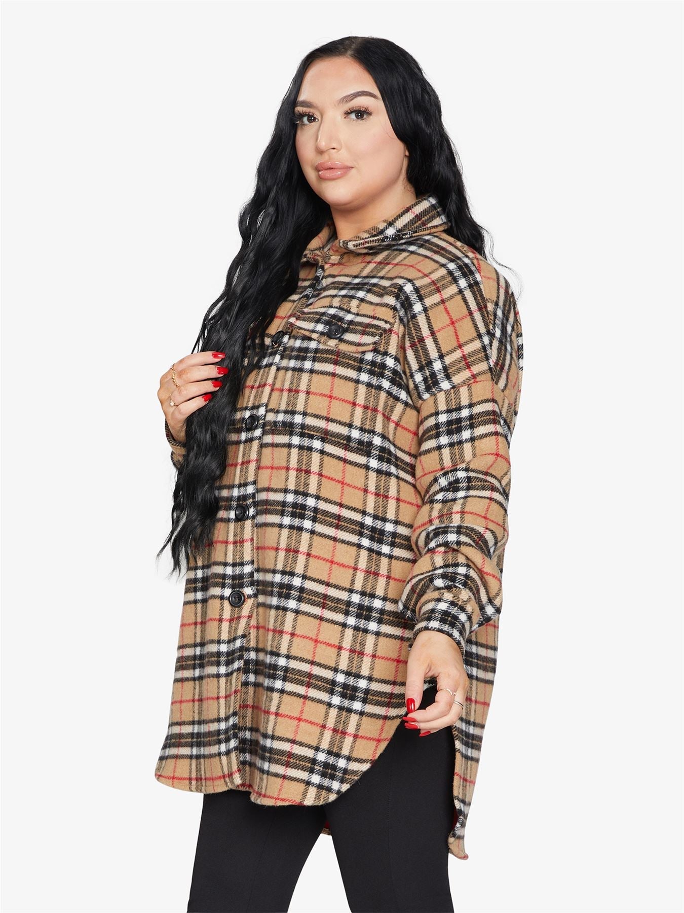 Oversized Nova Check Wool Blend Shacket