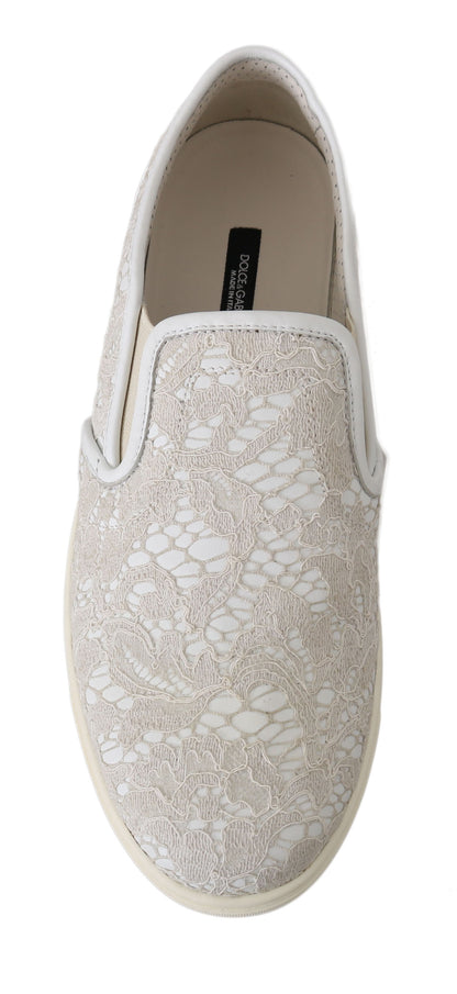 Dolce & Gabbana Elegant Off White Loafers for Ladies