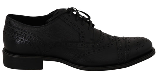 Dolce & Gabbana Elegant Dark Blue Wingtip Derby Dress Shoes