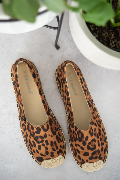 Sexy Leopard Espadrille Shoes Brown 9