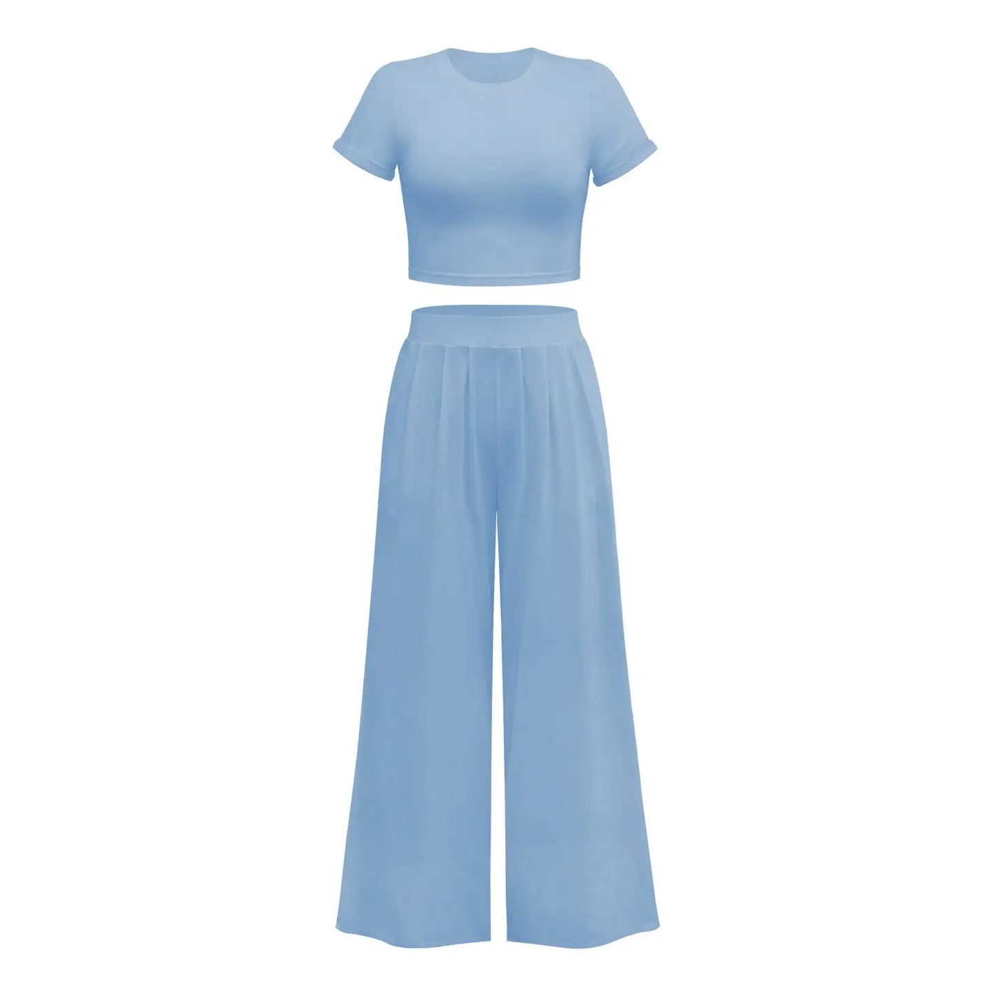 Jiggle Lounge Wide Pants Set Blue S