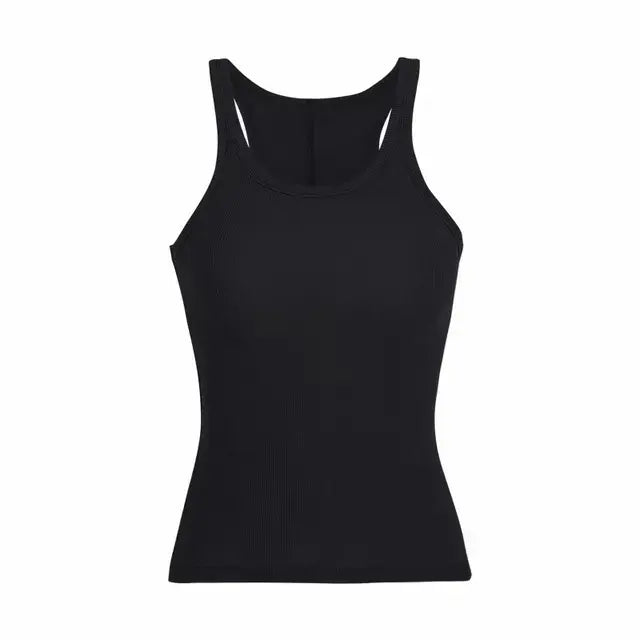 Vintage Ribbed Tank: Summer Chic Black M