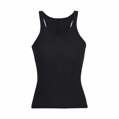 Vintage Ribbed Tank: Summer Chic Black M