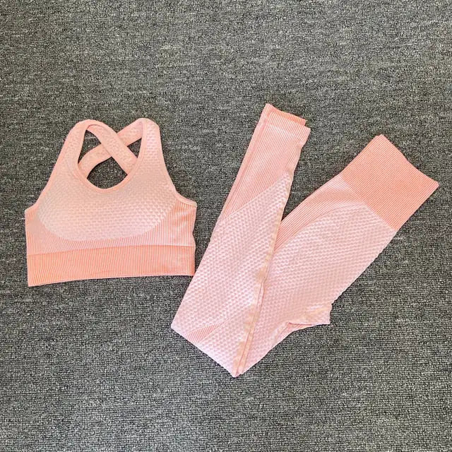 Seamless Sports Suits BraPantsPink M