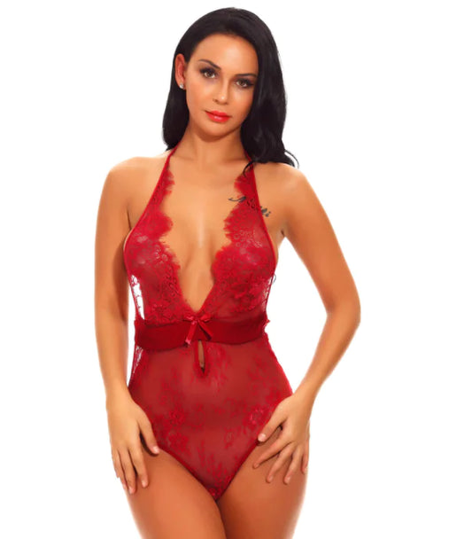 Lace Bodysuit Lingerie Sleepwear Set