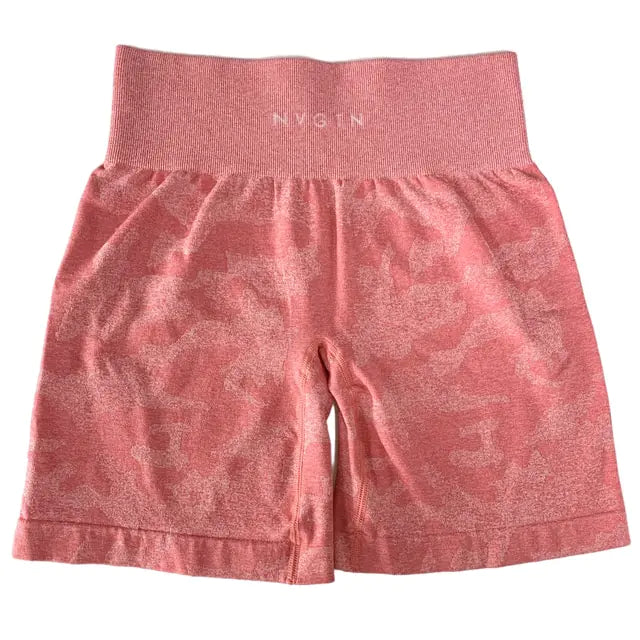 Camo Seamless Shorts Pink Extra Small