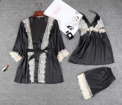 Sleepwear Set Black 2 One Size