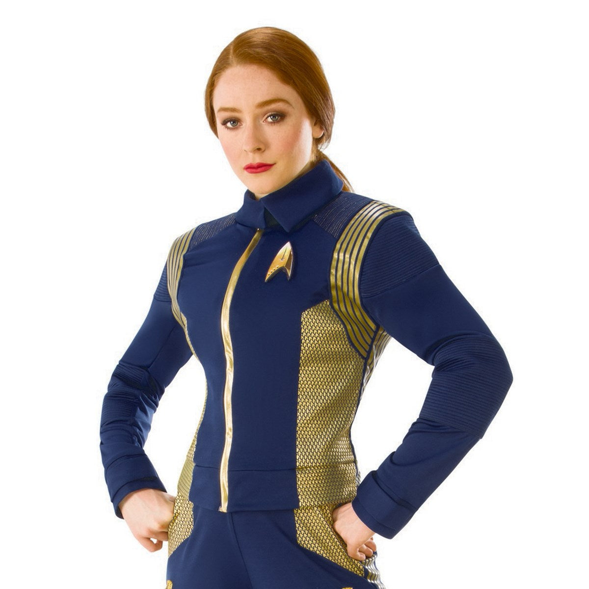 Rubies 279835 Star Trek Discovery Womens Gold Command Uniform, Sta