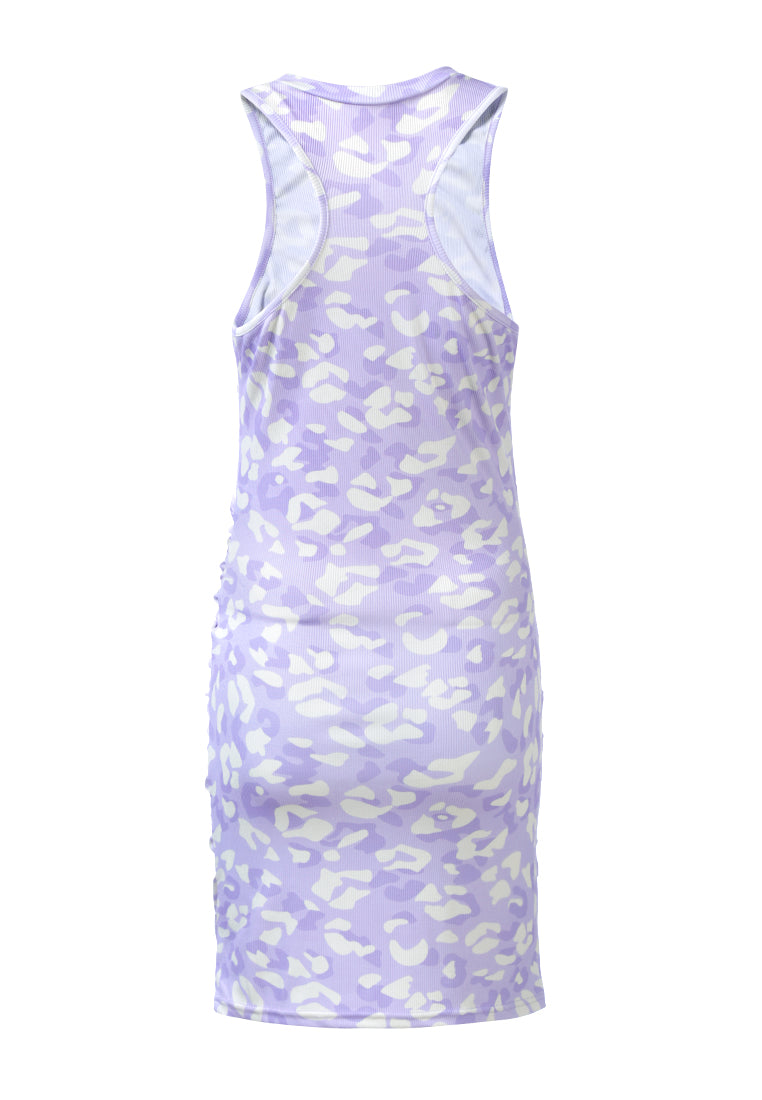 floral print ruched bodycon dress