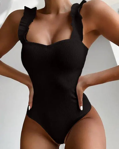 Ruffle Monokini: Summer Splash Black Style 2 Small