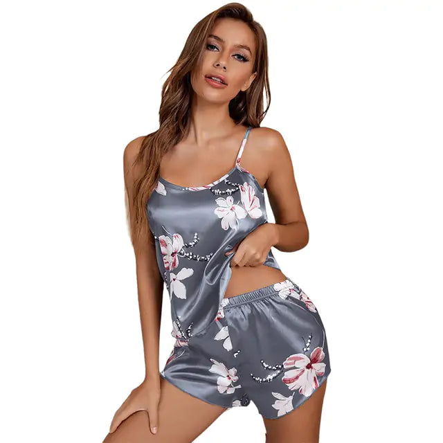 Sexy Floral Pajama Set B 01 M