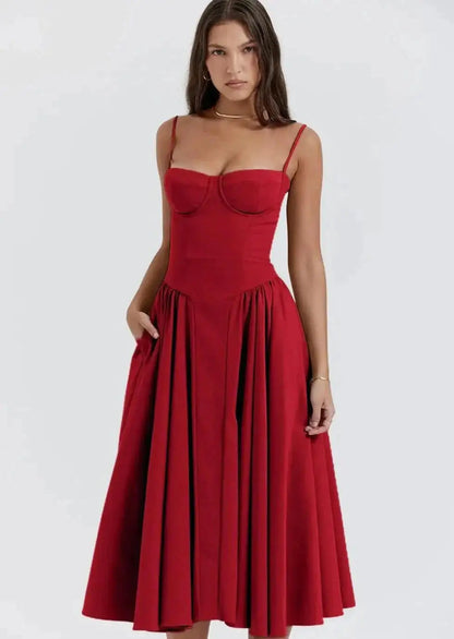 Corset Sundress Red L