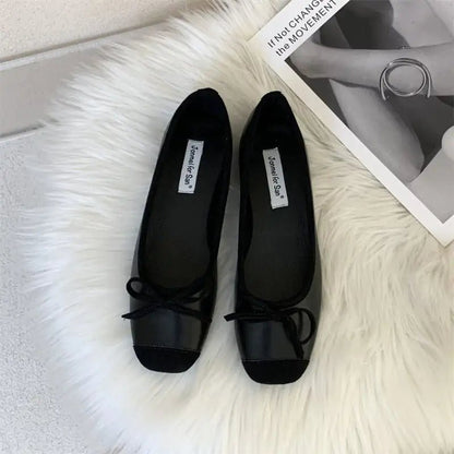 Ballet Flats Black Leather 35