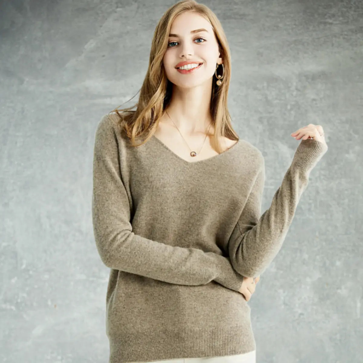 Knitted Sweater for Women Tan XS