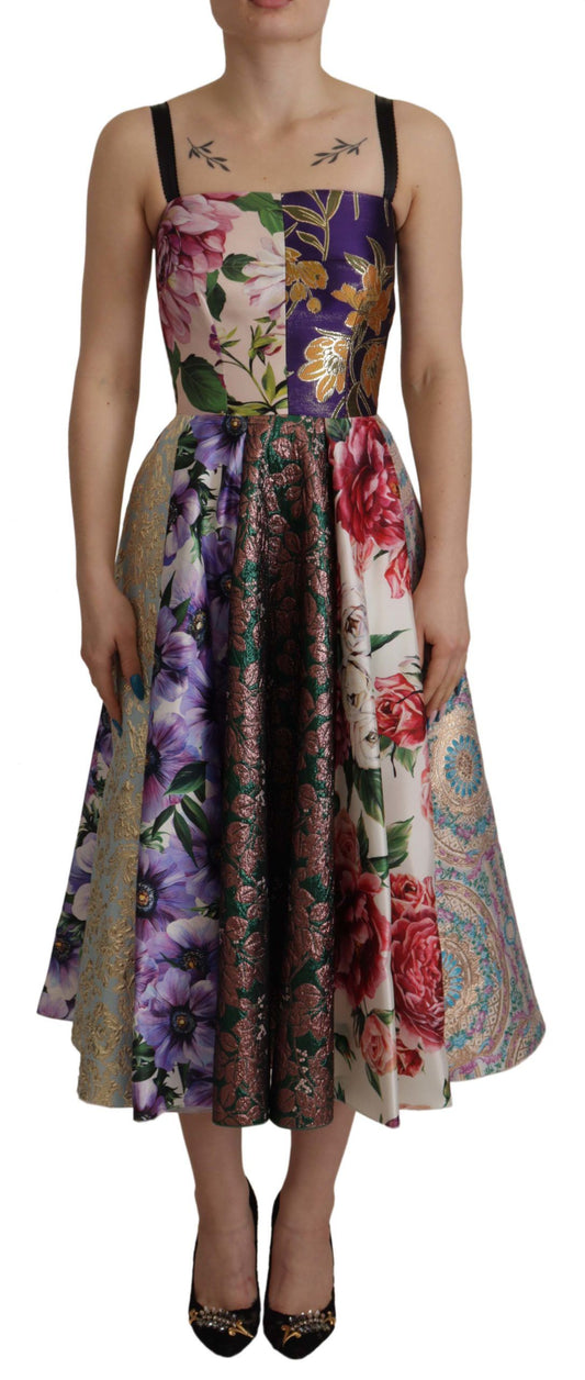 Dolce & Gabbana Patchwork Elegance Silk Blend Dress