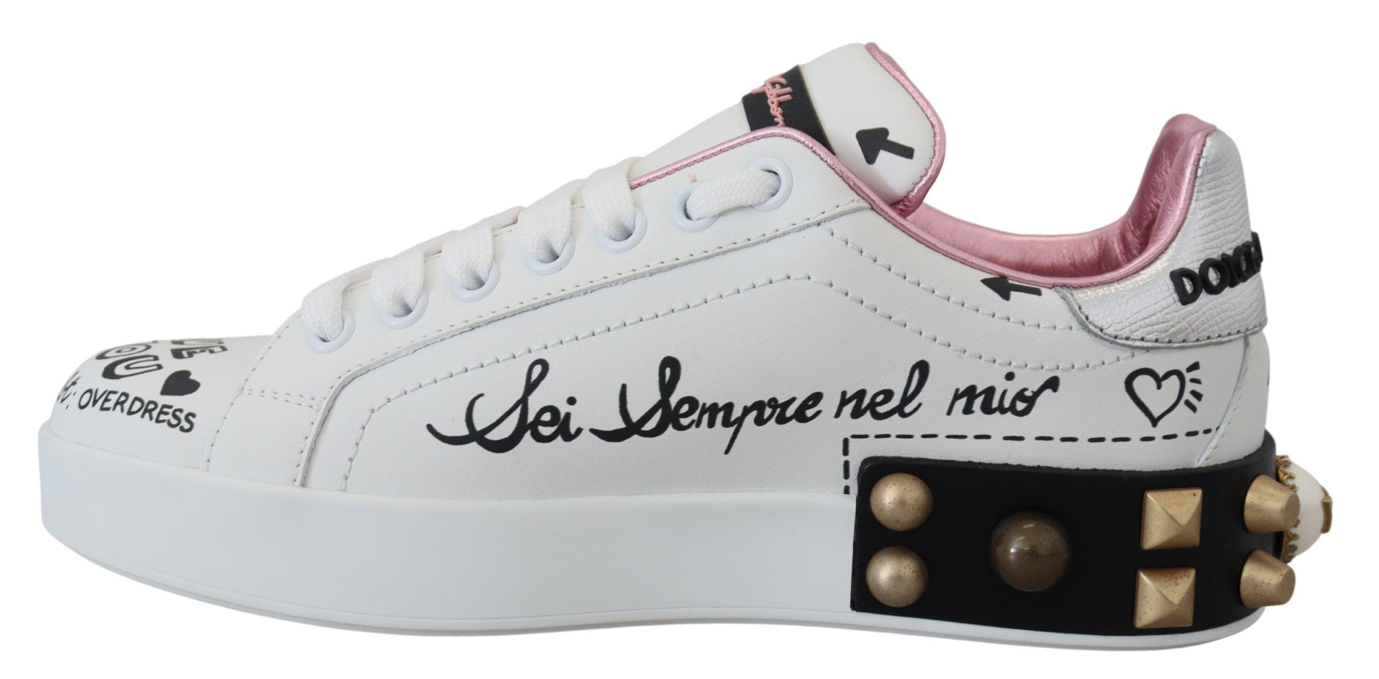 Dolce & Gabbana Queen Crown Chic Leather Sneakers