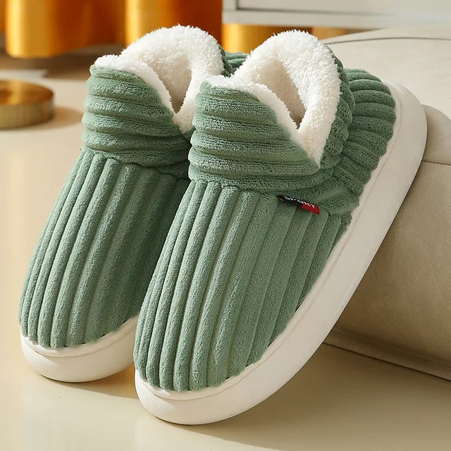 Warm Fur Slippers Green 42-43(fit41-42)