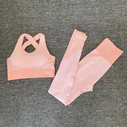 Seamless Sports Suits BraPantsPink S