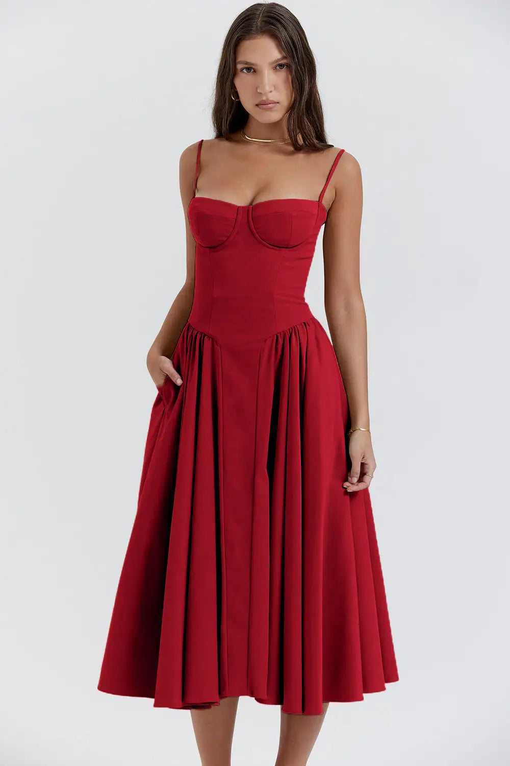 Ella Corset Dress Red L