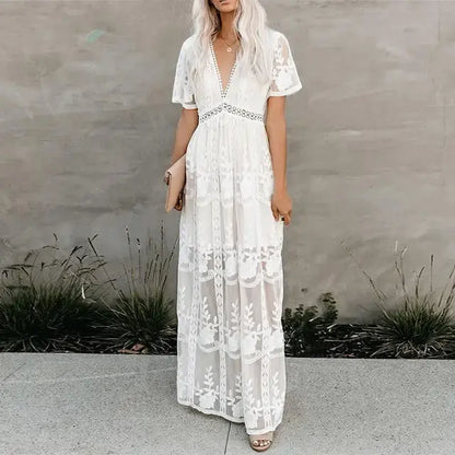 Lace Summer Dress 02 White S